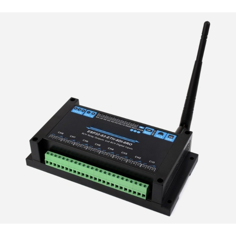 Relay 8 Channel Board - ESP32‑S3 産業用8チャンネルネットワークリレーモジュール WiFi Bluetooth RS485 イーサネットデジタル入力ボード
