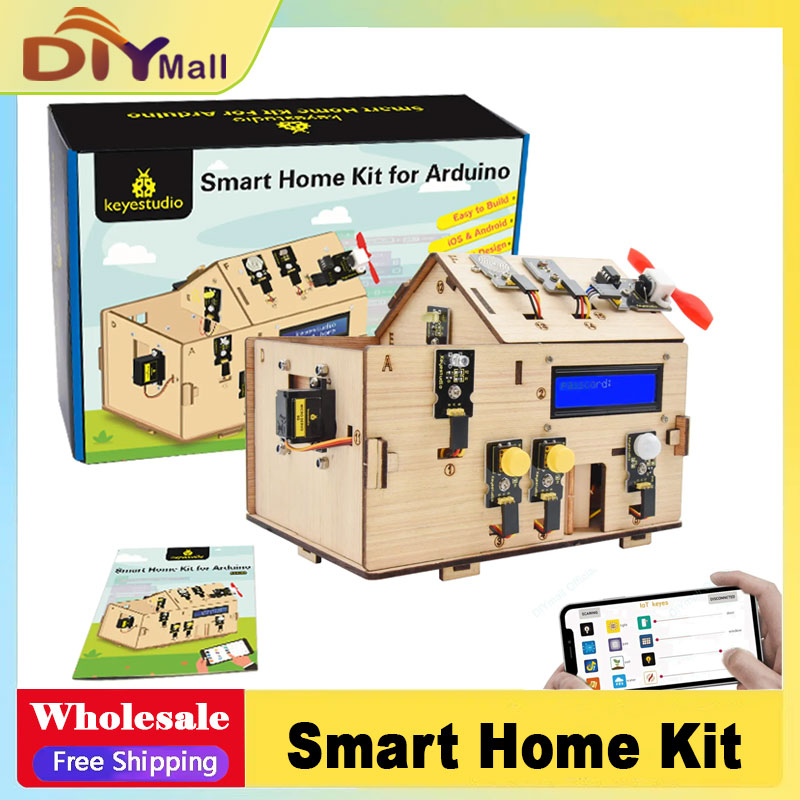 Diy Automation Projects - Keyestudio スマートIoTホームキット（PLUSボード搭載）Arduinoスターターキット DIYプロジェクト STEMプログラミング ホームオートメーション用
