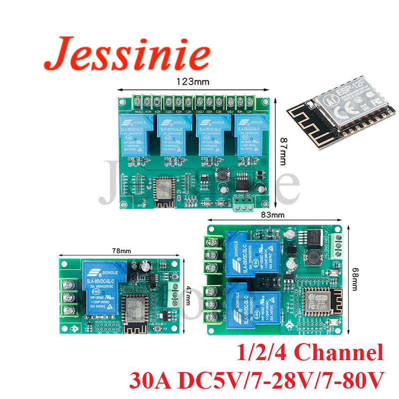 Relay 8 Channel Board - ワイヤレスwifiリレーモジュール,開発ボード,1, 2,4,8,16ウェイ,AC, DC,ESP-12F,esp8266