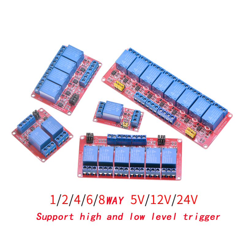 Relay 8 Channel Board - オプトカプラー付きリレーモジュールボードシールド、高レベルトリガーのサポート、arduino、1、2、4、6、8チャンネル、5v、12v、24v