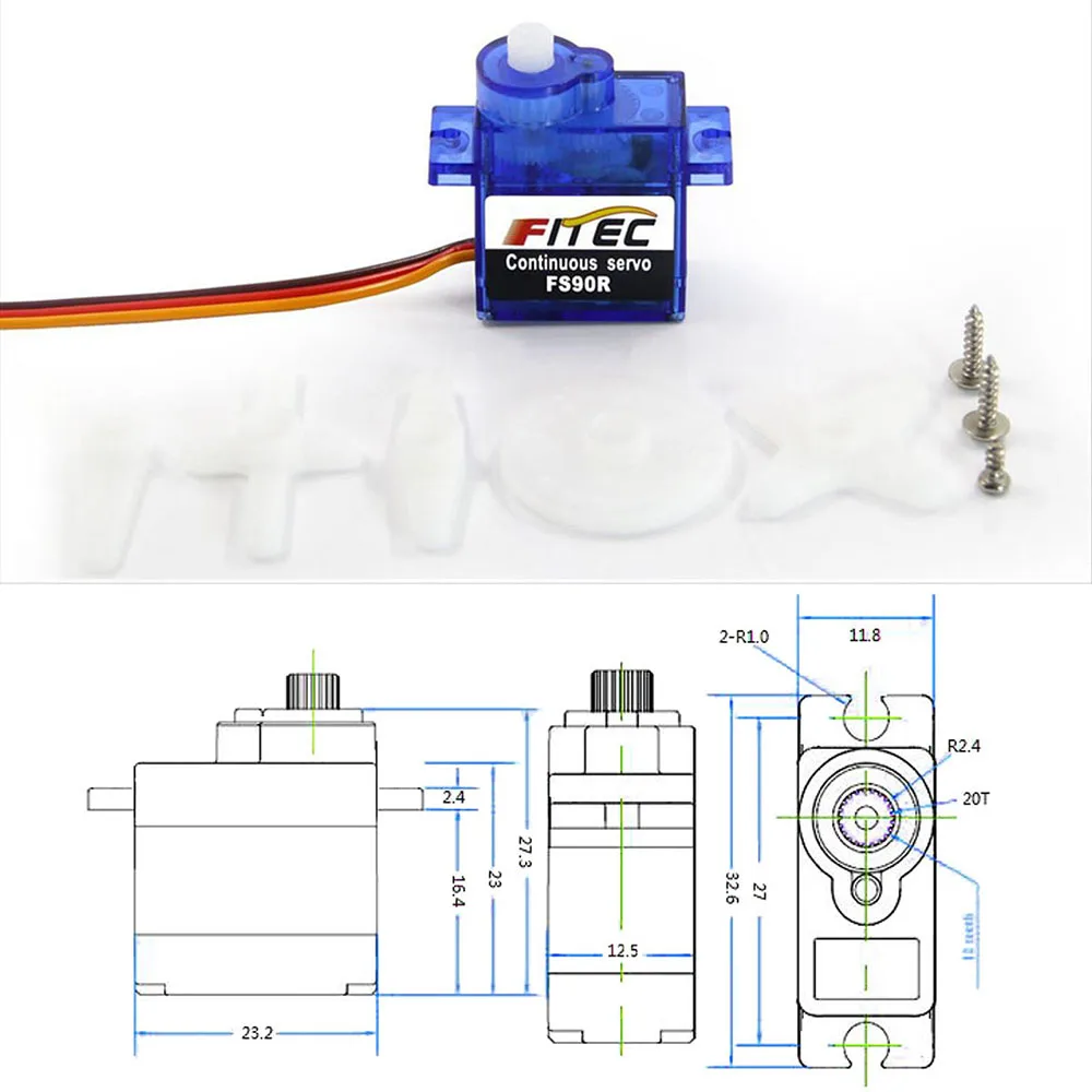 Feetech ミニ FS90R マイクロサーボ 360 度 - Diy Automation Projects のレビューと価格