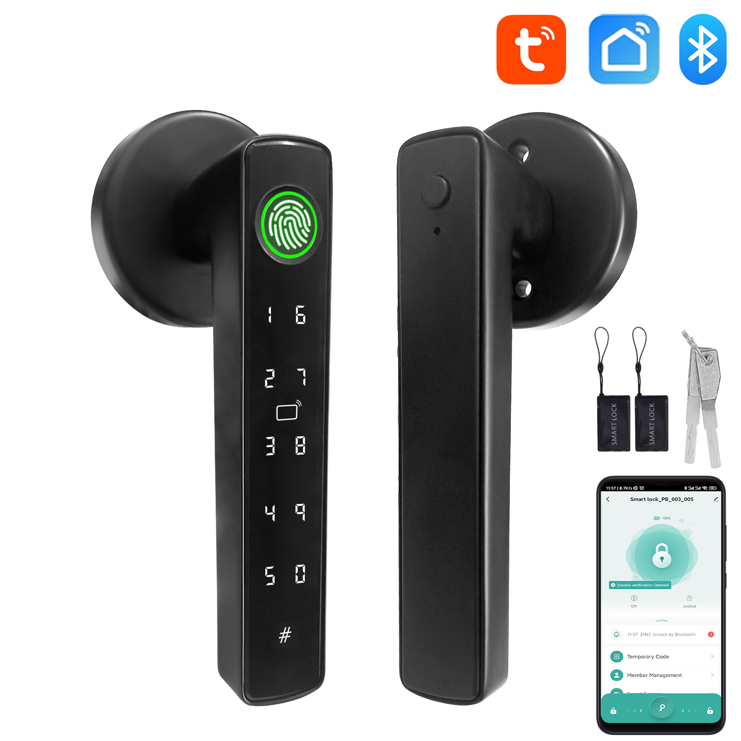 Tuya スマート Bluetooth ドアロック 生体認証 - Diy Home Automation System のレビューと価格